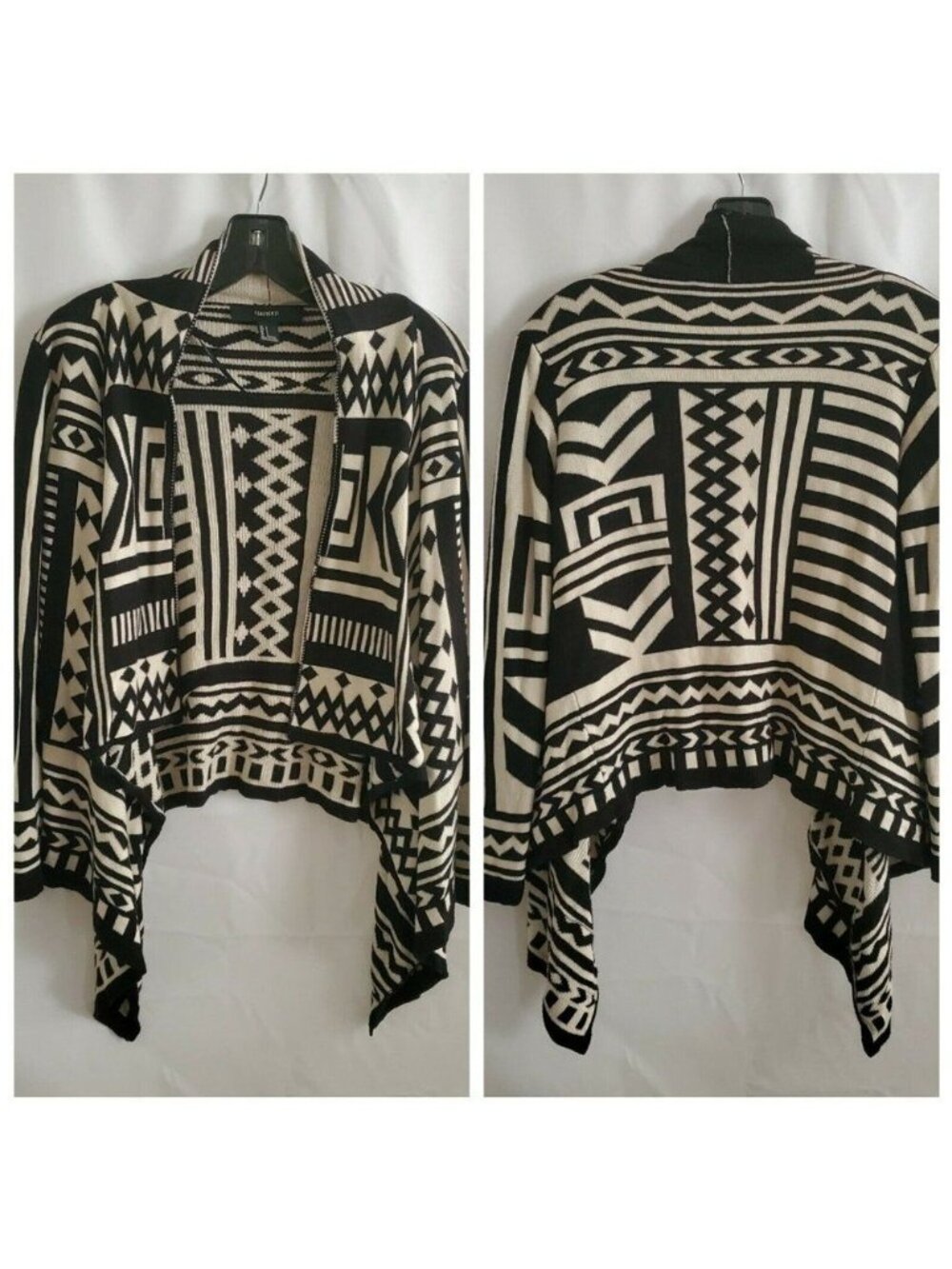 Forever 21 Women's Aztec Geometric Print Open Front Cardigan Sweater‎ Size Small - Picture 3 of 11